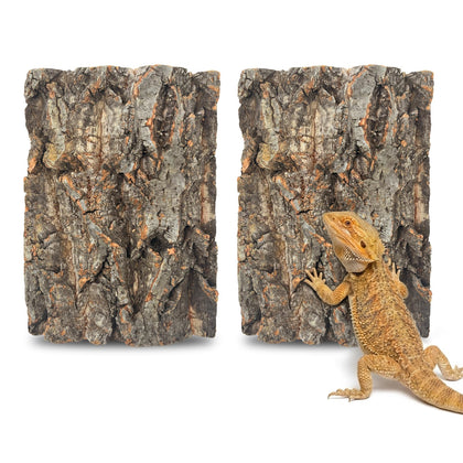 2 Pcs Natural Cork Bark, Reptile Cork Bark 5.9x7.9 Inches, Cork Bark Climbing Mat for Reptiles Turtle Dragon Lizard