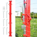 6ft Woven Wire Fence Stretcher Bar with 7 Wedges, Heavy-Duty Carbon Steel Fence Stretcher Tool Wire Puller, Red