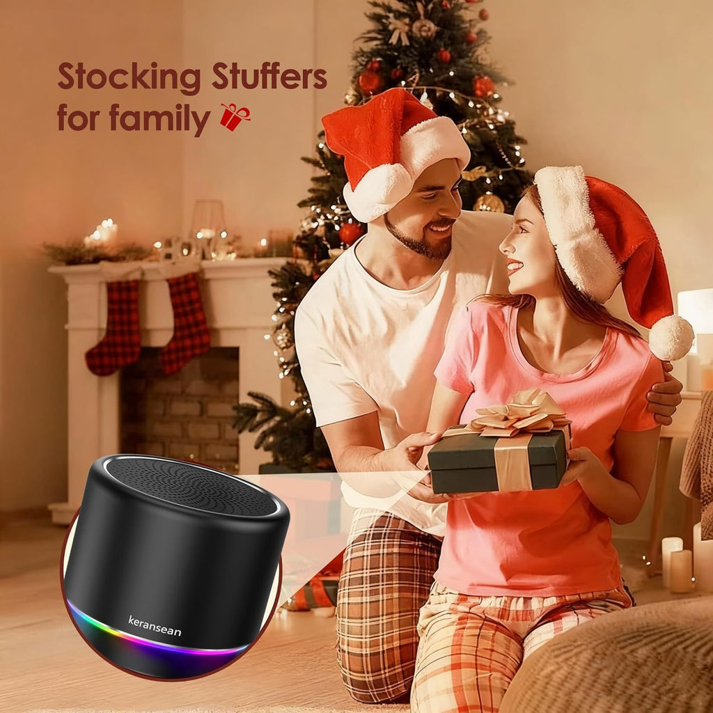 Portable Bluetooth Speaker 5.4, Mini Speaker, 12H Battery Life & Noise Reduction Mic, Metal Cover, TWS Pairing