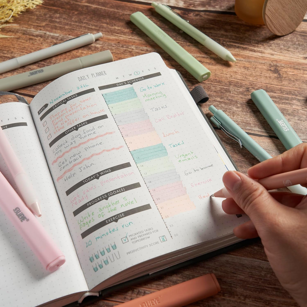 Bible Highlighters And Pens No Bleed, Chisel Tip & Rollerball Pens, Multicolor Ink, Comfort Grip & Fast Dry, Cute