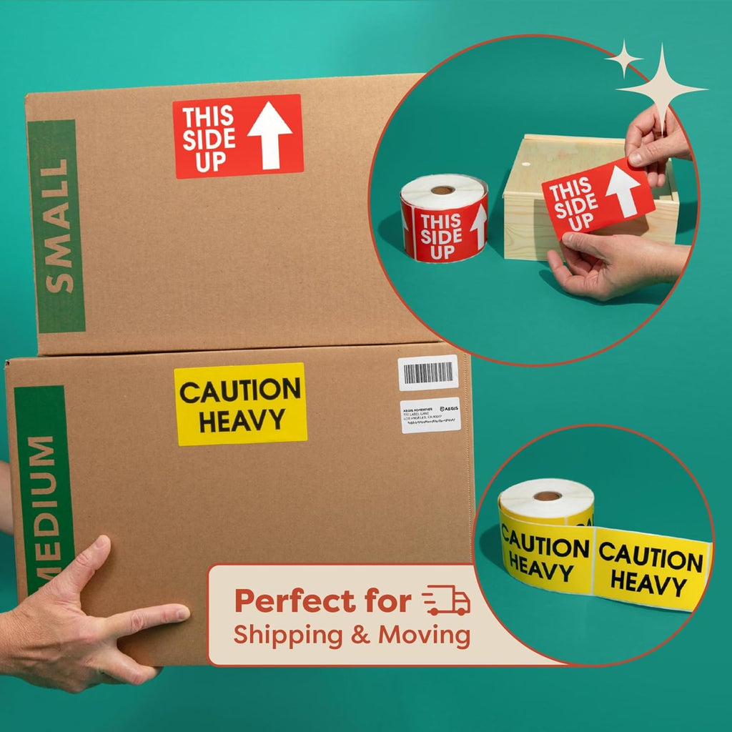 2" X 3" Fragile Stickers for Shipping (500 Labels, 1 Roll)