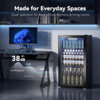 130 Can Beverage Refrigerator, 3.2 Cu.ft Fridge, Glass Door