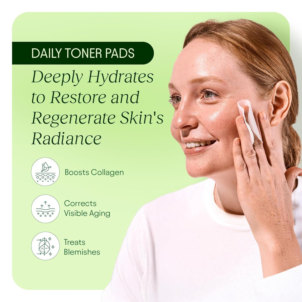 Toning Polish Pads - Korean Skincare for Dark Spots, Wrinkles & Dull Skin - Hydrating Facial Treatment with Snail