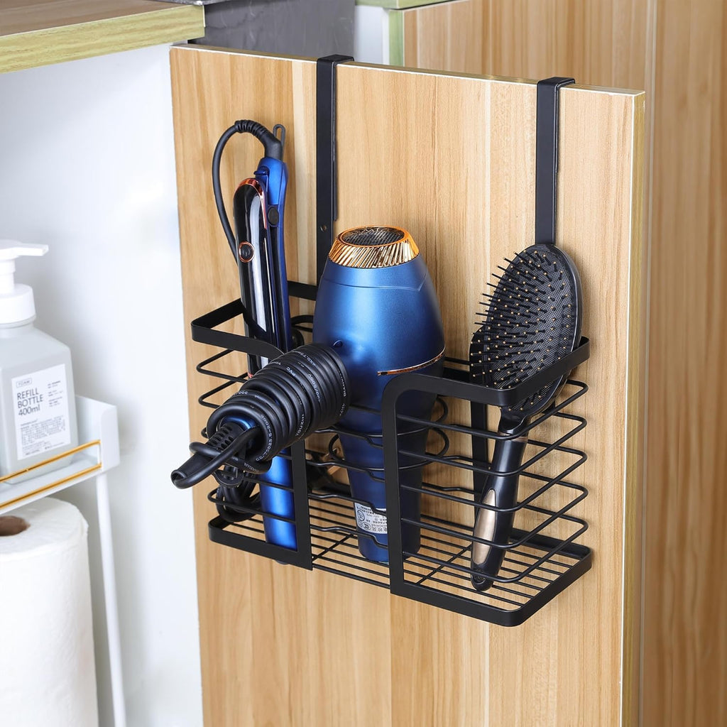 Hair Dryer Holder - Hair Tool Organizer 3-in-1 Blow Dryer Holder Adjustable Height, Bathroom Organizer Wall