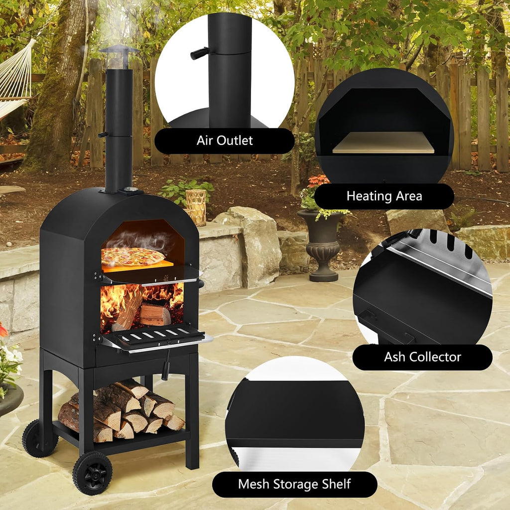 Outdoor Pizza Oven, Wood Fired Pizza Oven for Outside