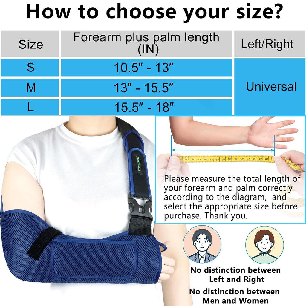 Arm Sling Shoulder Immobilizer,Breathable Rotator Cuff Support(M)
