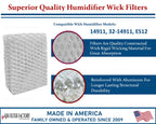 Replacement For 14911, 32-14911, ES12 Sears Kenmore Humidifier Wick Filter 4-Pack