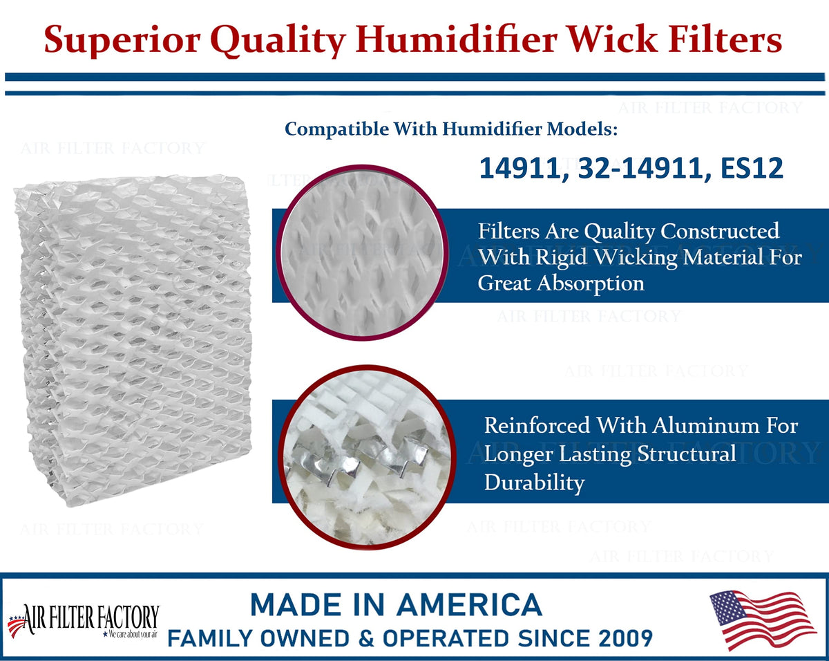 Replacement For 14911, 32-14911, ES12 Sears Kenmore Humidifier Wick Filter 4-Pack