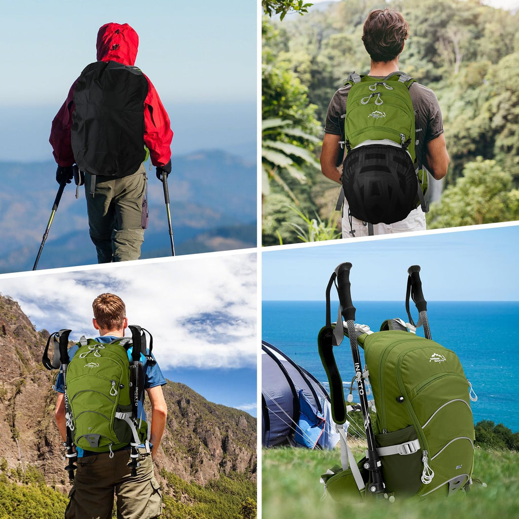 20L Hydration Backpack, Waterproof Hiking Internal Frame Backpacks with 2L Hydration Water Bladder and Rain Cover for