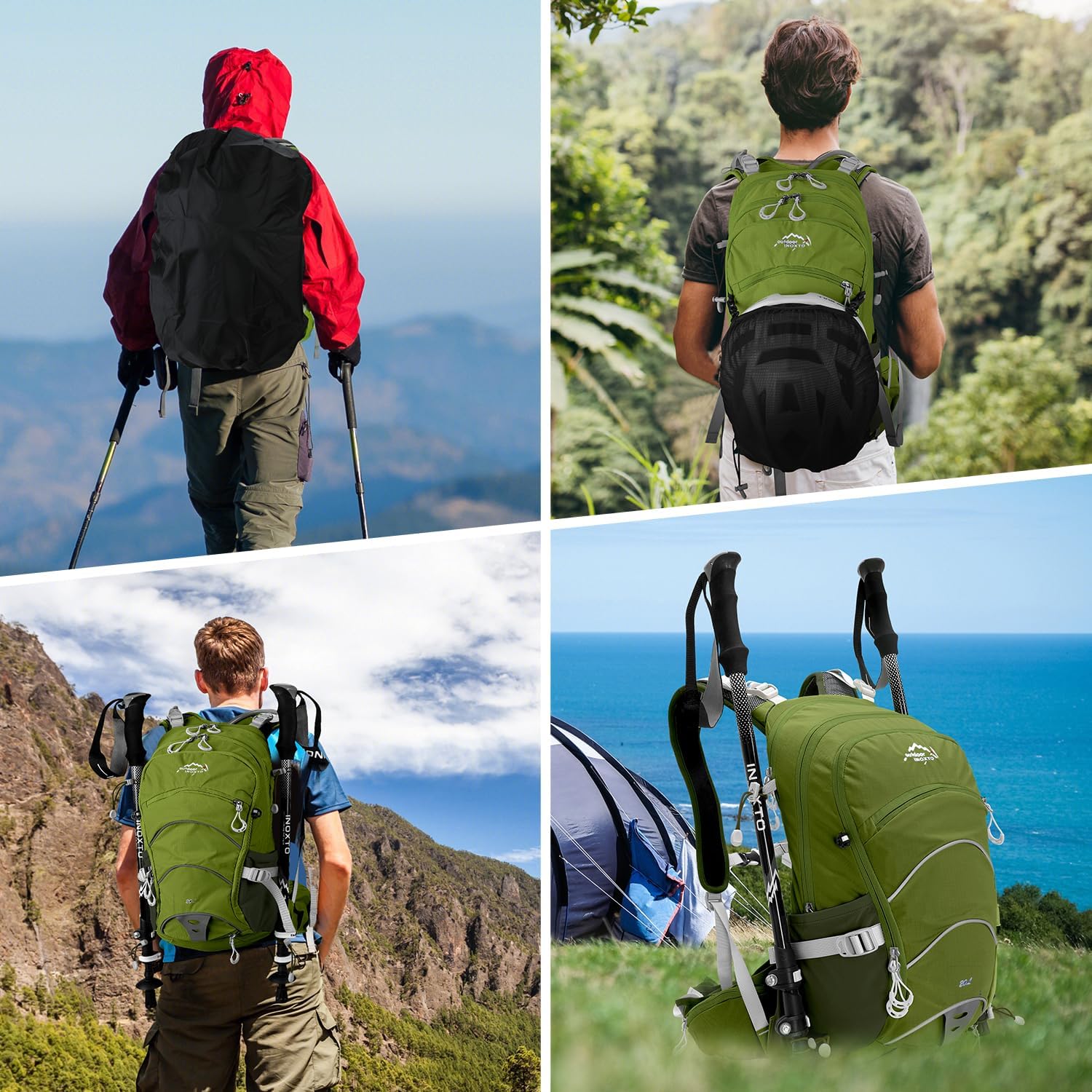 20L Hydration Backpack, Waterproof Hiking Internal Frame Backpacks with 2L Hydration Water Bladder and Rain Cover for