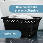 Collapsible Plastic Laundry Basket, 39L 1 Pack, 45 lb