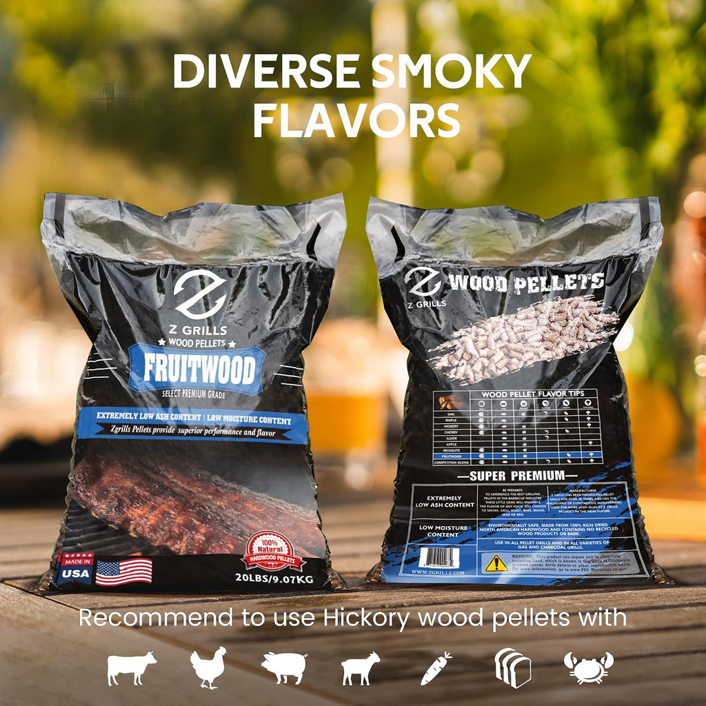 Wood Pellets for Smoker Grill, 100% All-Natural Hardwood Fruitwood Pellet, 20lbs