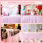 6ft Pink Tulle Table Skirt Baby Shower Tablecloth for Rectangle Tables or Round Tables Pink Ruffle Tutu Table Skirts