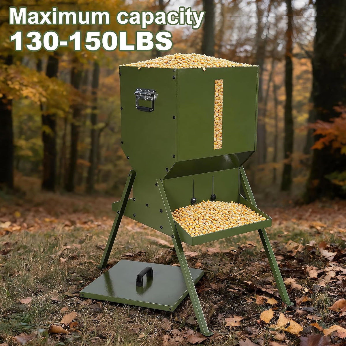 Deer Feeder,150LB Large Metal Gravity Feeder,Hunting Game Feeder