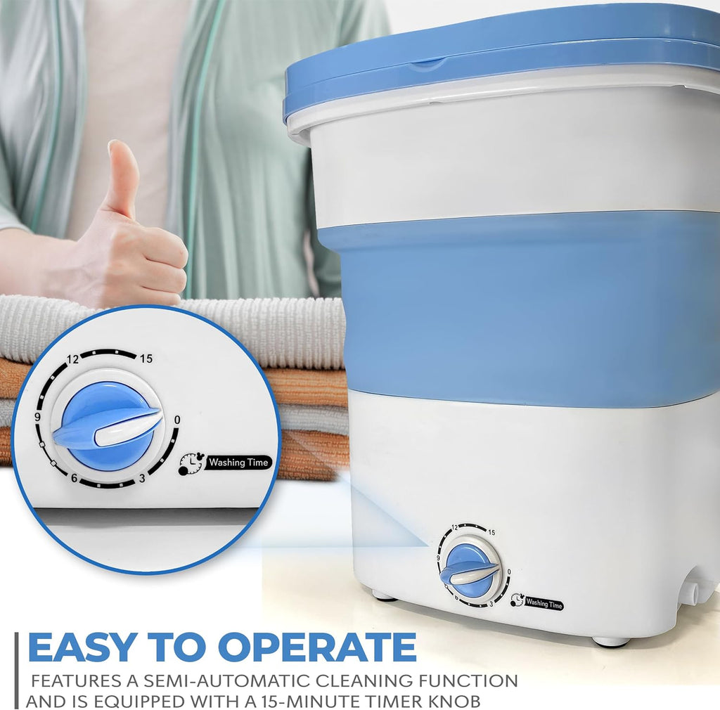 Portable Washing Machine Mini Washer Lightweight Collapsible Bucket - Perfect for Camping, Travelling, Apartment