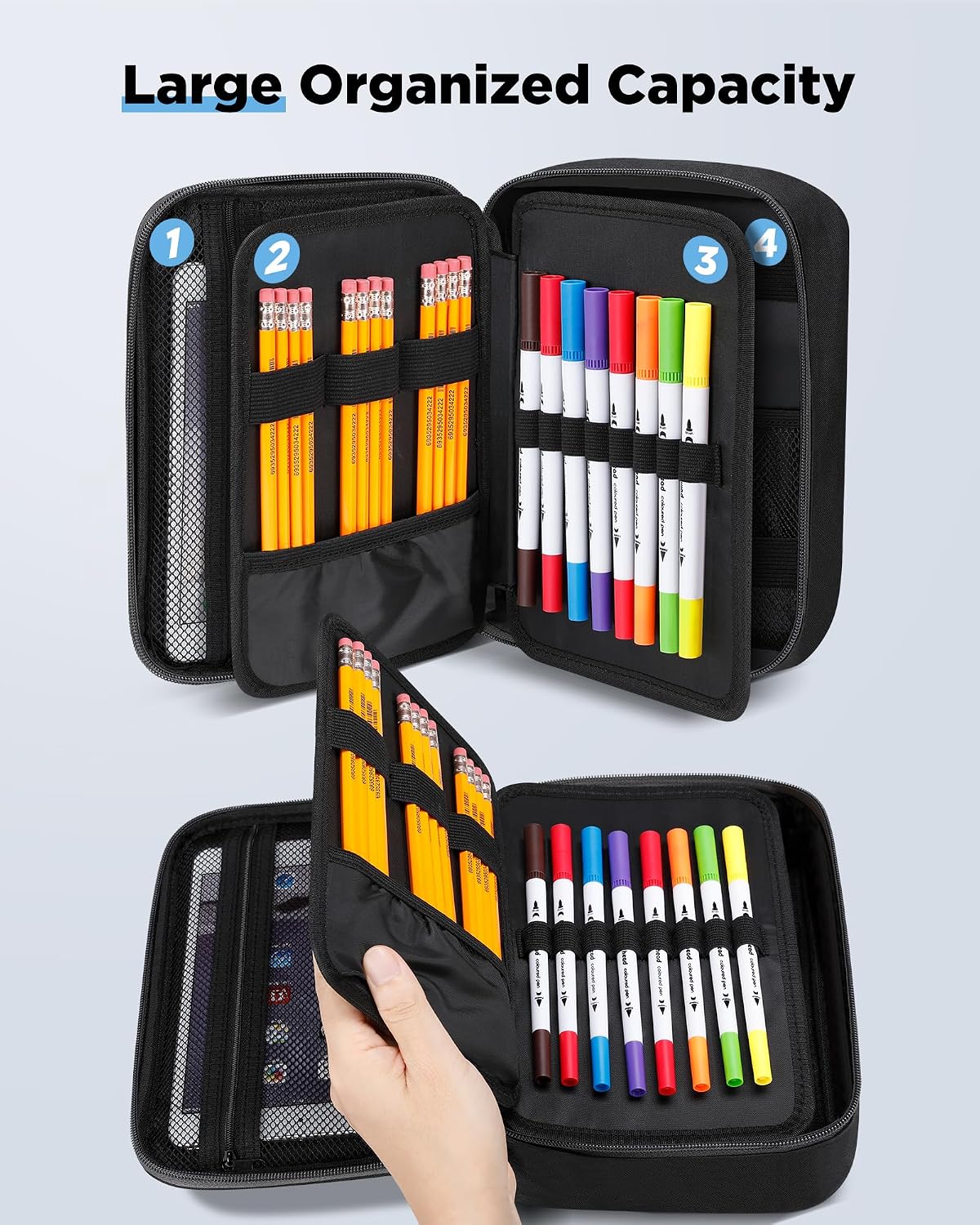Big Capacity Storage Pouch Marker Pen Pencil Case Simple Stationery Bag Box Art Tool & Sketch Storage Boxes for
