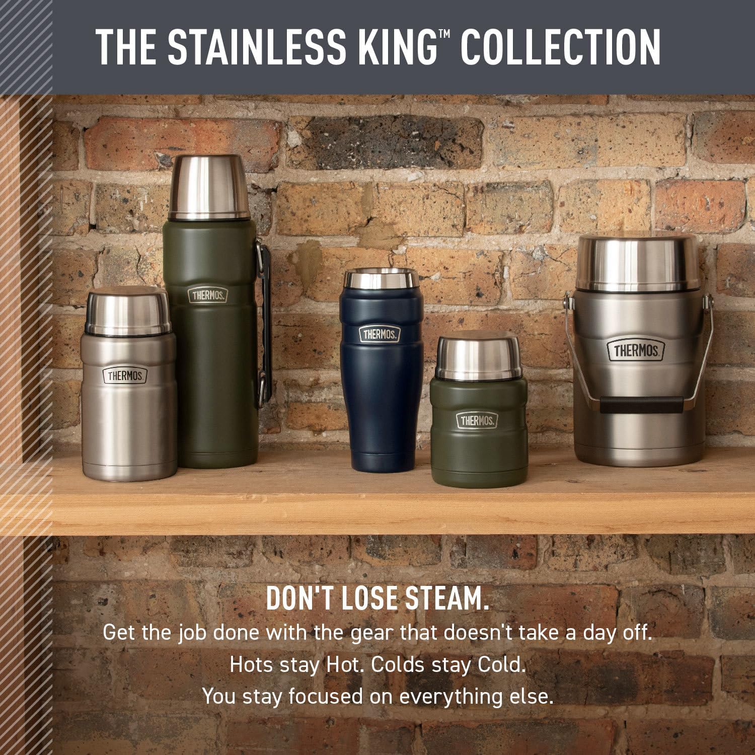Stainless King Vacuum-Insulated Stainless Steel Tumbler - 16oz, Midnight Blue - Insulated Coffee Tumbler for Hot &