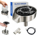 Stainless Steel Glass Rinser with 47" Pull-Out Spray for Kitchen Sink Bar