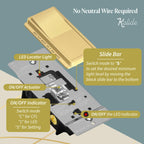 TOPGREENER 300W LED Dimmer Light Switch, Single Pole/3-Way, Gold, 1 Pack