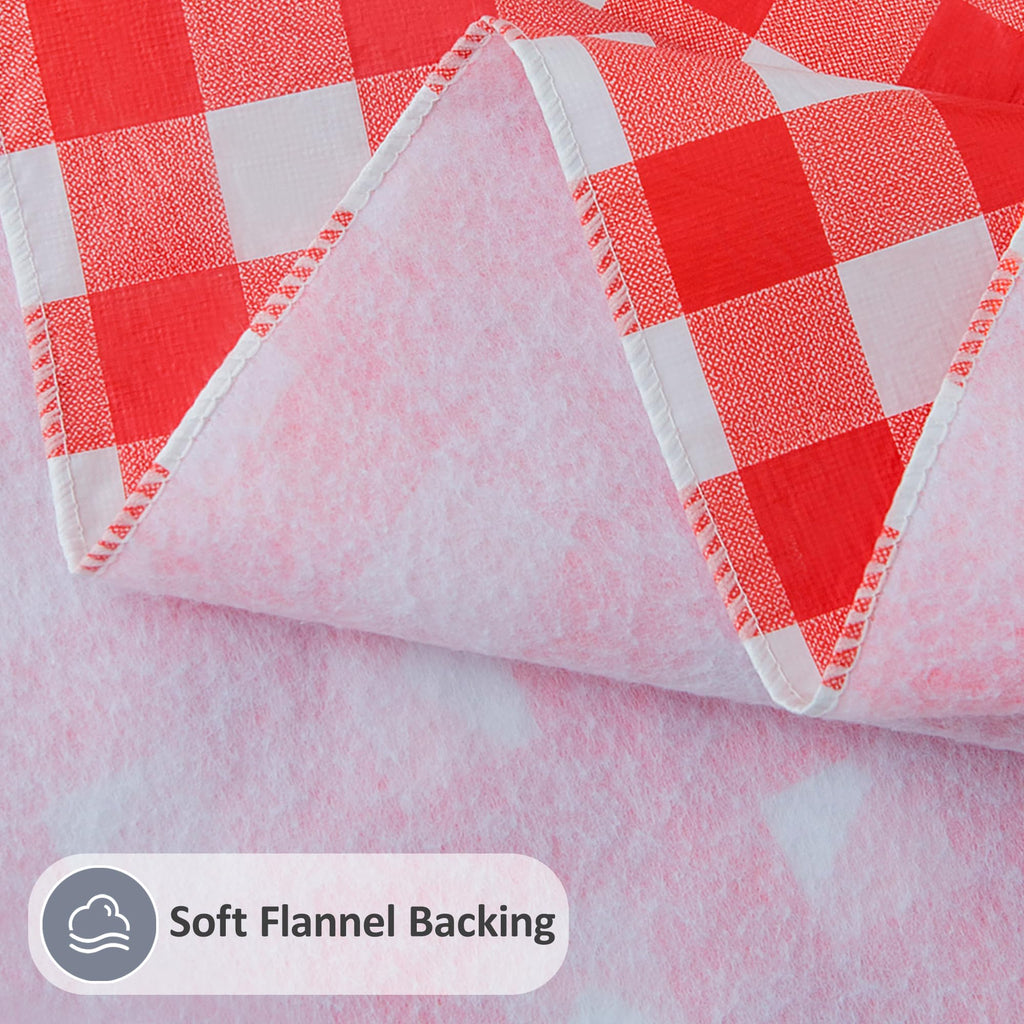Vinyl Tablecloth with Flannel Backing-Gingham Rectangle 8 Foot Table Cloth