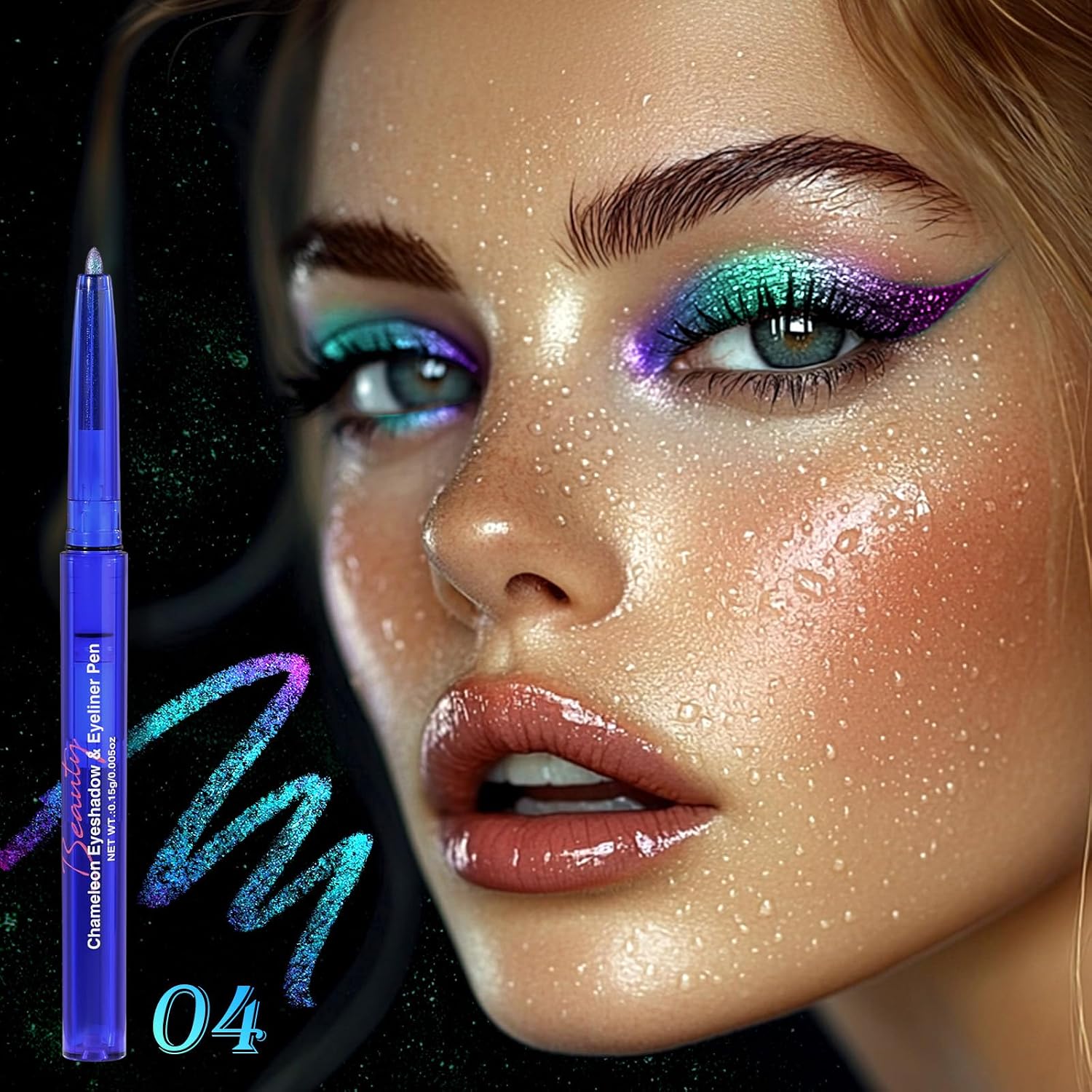 Chameleon Eyeshadow & Eyeliner Gel Pencil-Multichrome Shifting Colors Metallic Glitter Eye Makeup,Waterproof
