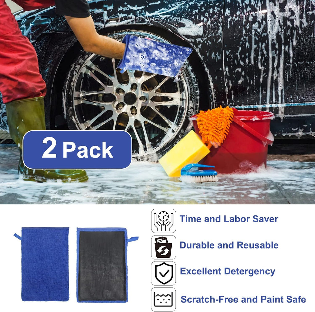 Clay Mitt 2 Pack, Clay Bar Mitt for Car Detailing Glove | Clay Bar Infused Mitt for Auto Detailing Clay Bar