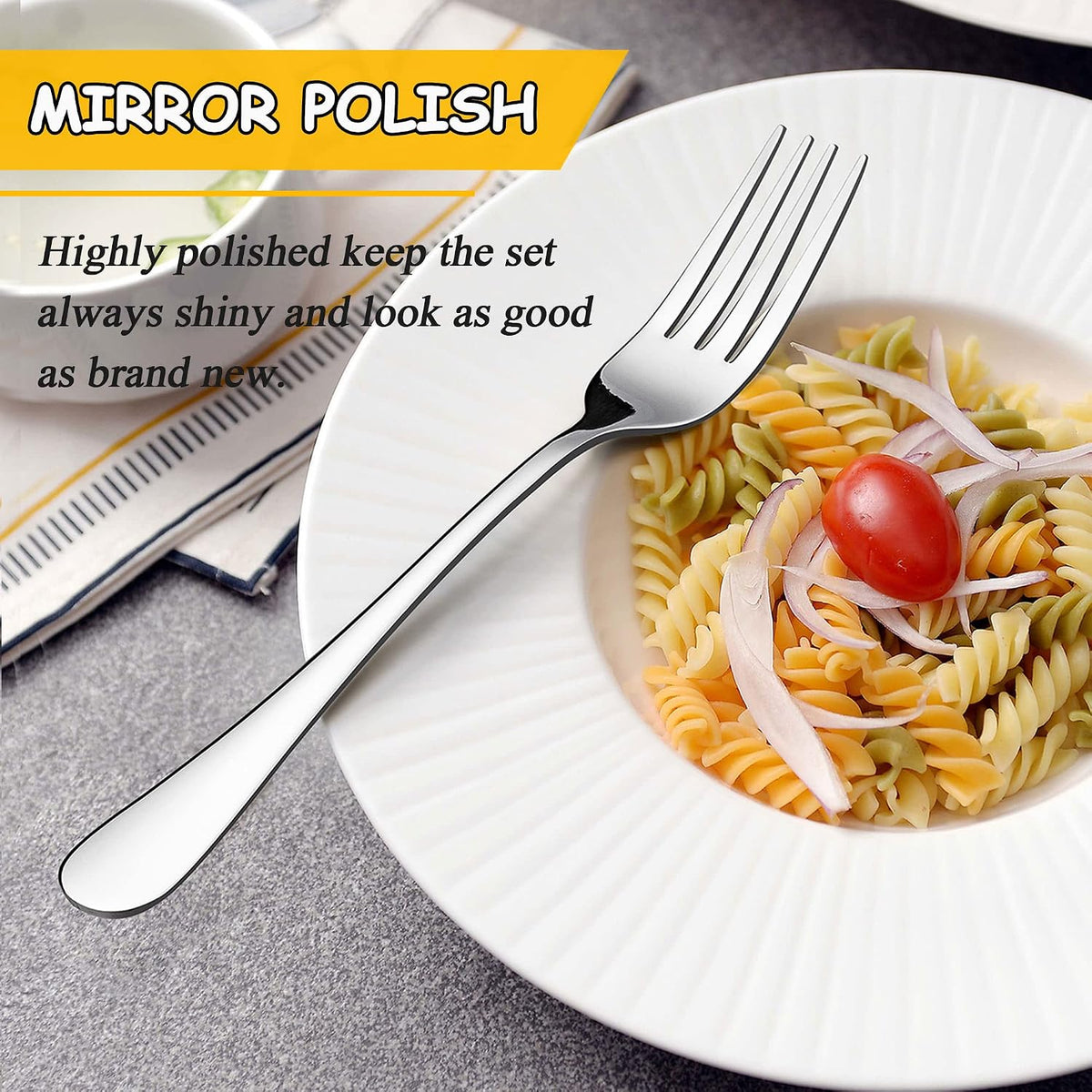 60 PCS Silverware Set for 12, Stainless Steel Cutlery Set