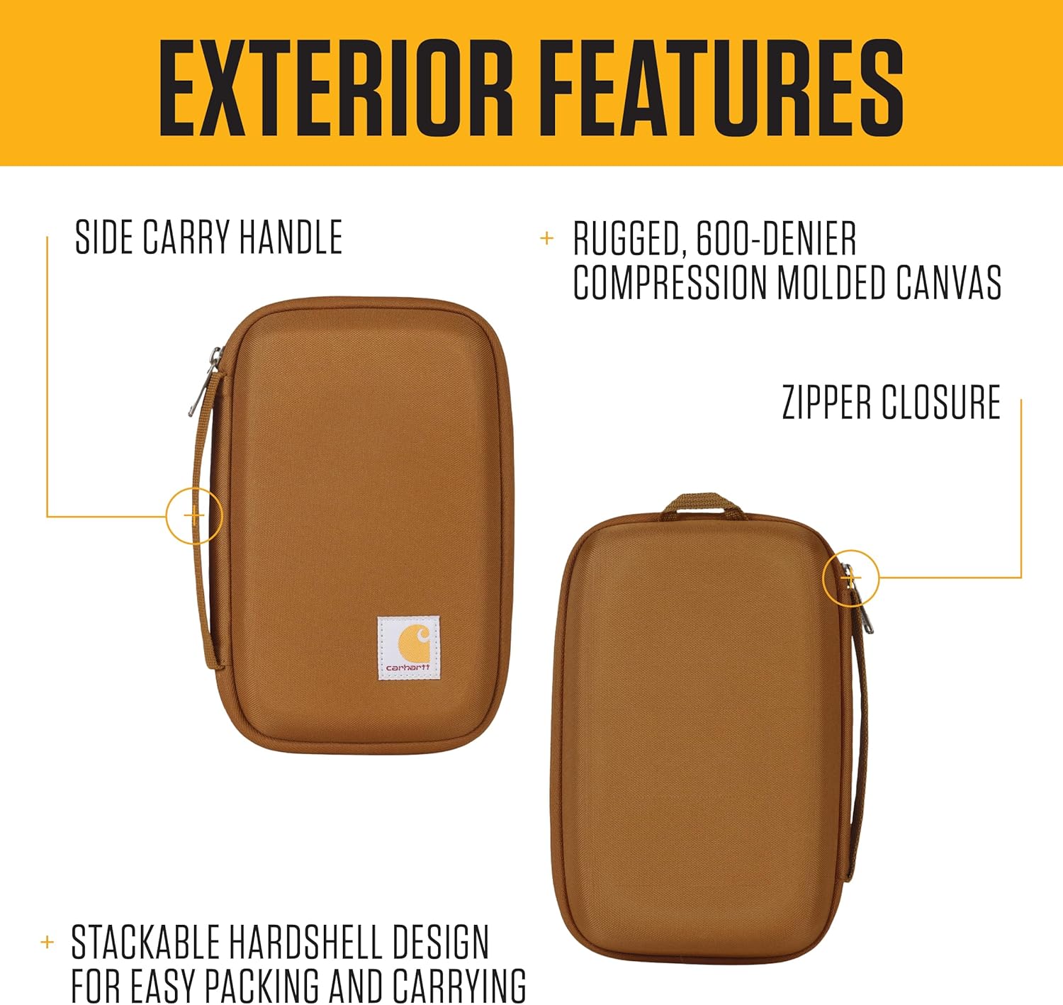600-Denier Tool Organizer, Durable Water-Resistant, Hard Organizer (Carhartt Brown)