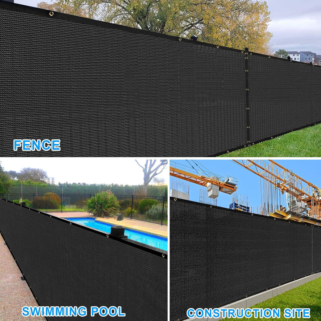 Privacy Fence Screen,with Gloves, 6X50FT Heavy Duty 220GSM 98% Blockage Privacy Screen Fence for Outdoor Wall Garden