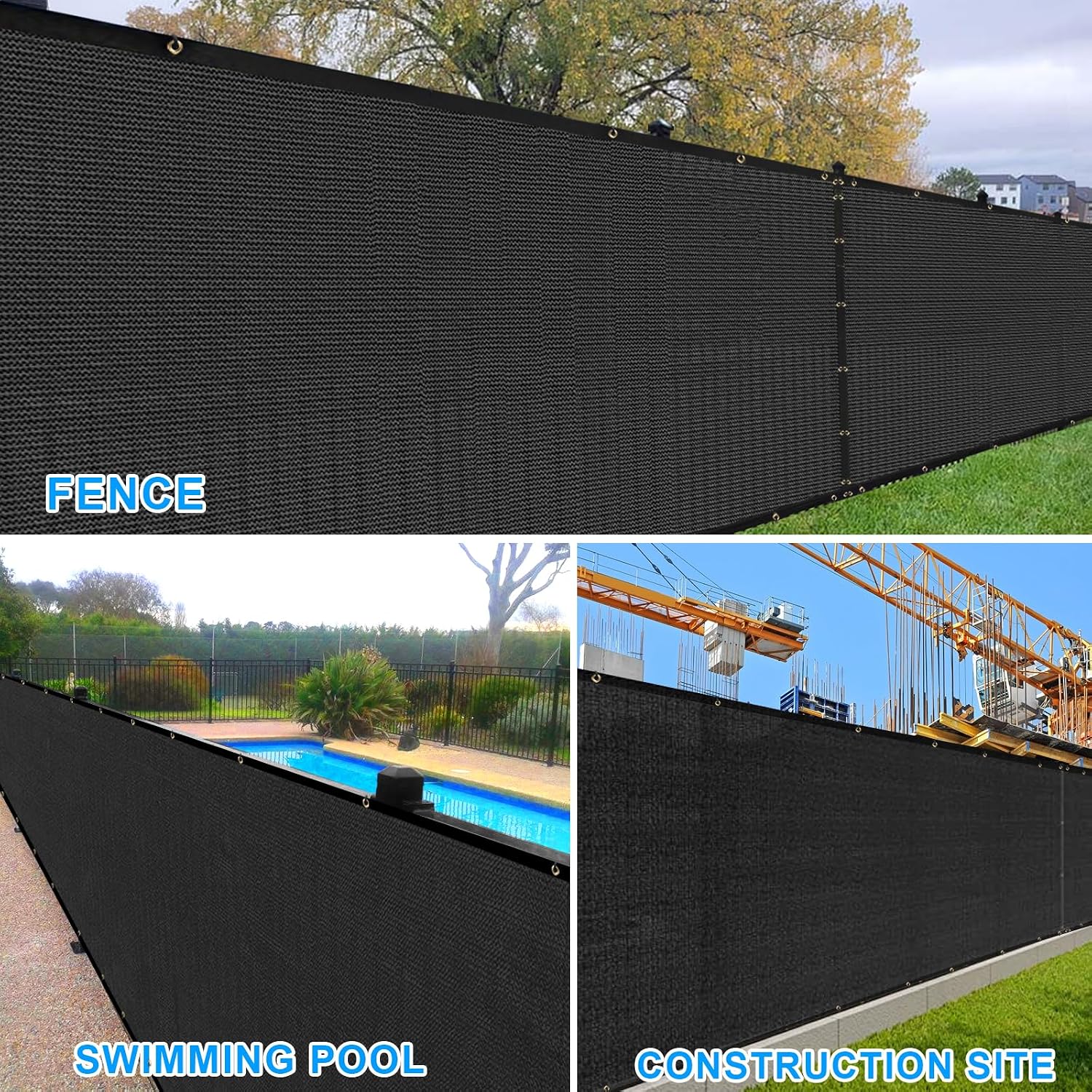 Privacy Fence Screen,with Gloves, 6X50FT Heavy Duty 220GSM 98% Blockage Privacy Screen Fence for Outdoor Wall Garden