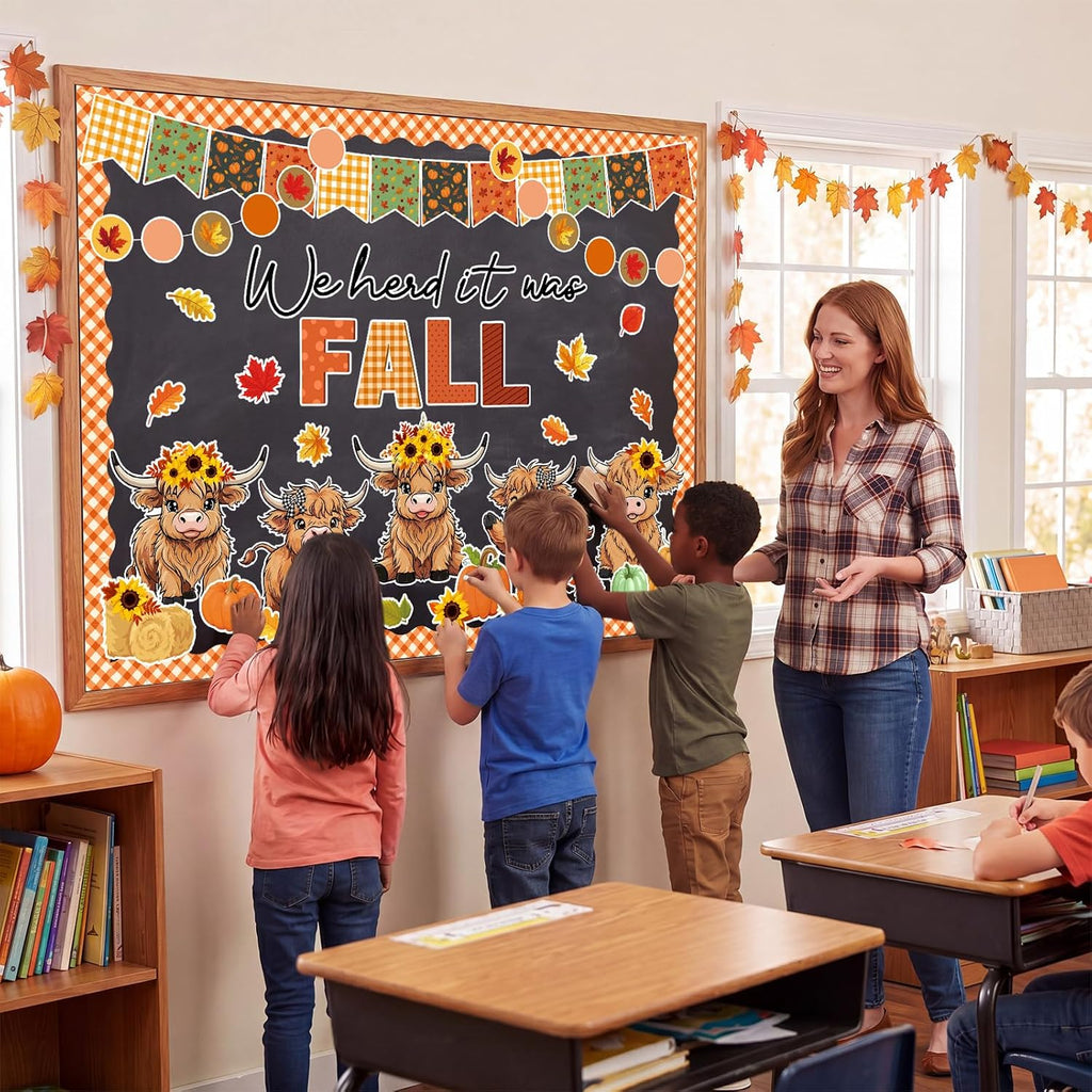 Fall Thanksgiving Bulletin Board Set Autumn Harvest Classroom Decorations Cutout for Door Wall School Supplies