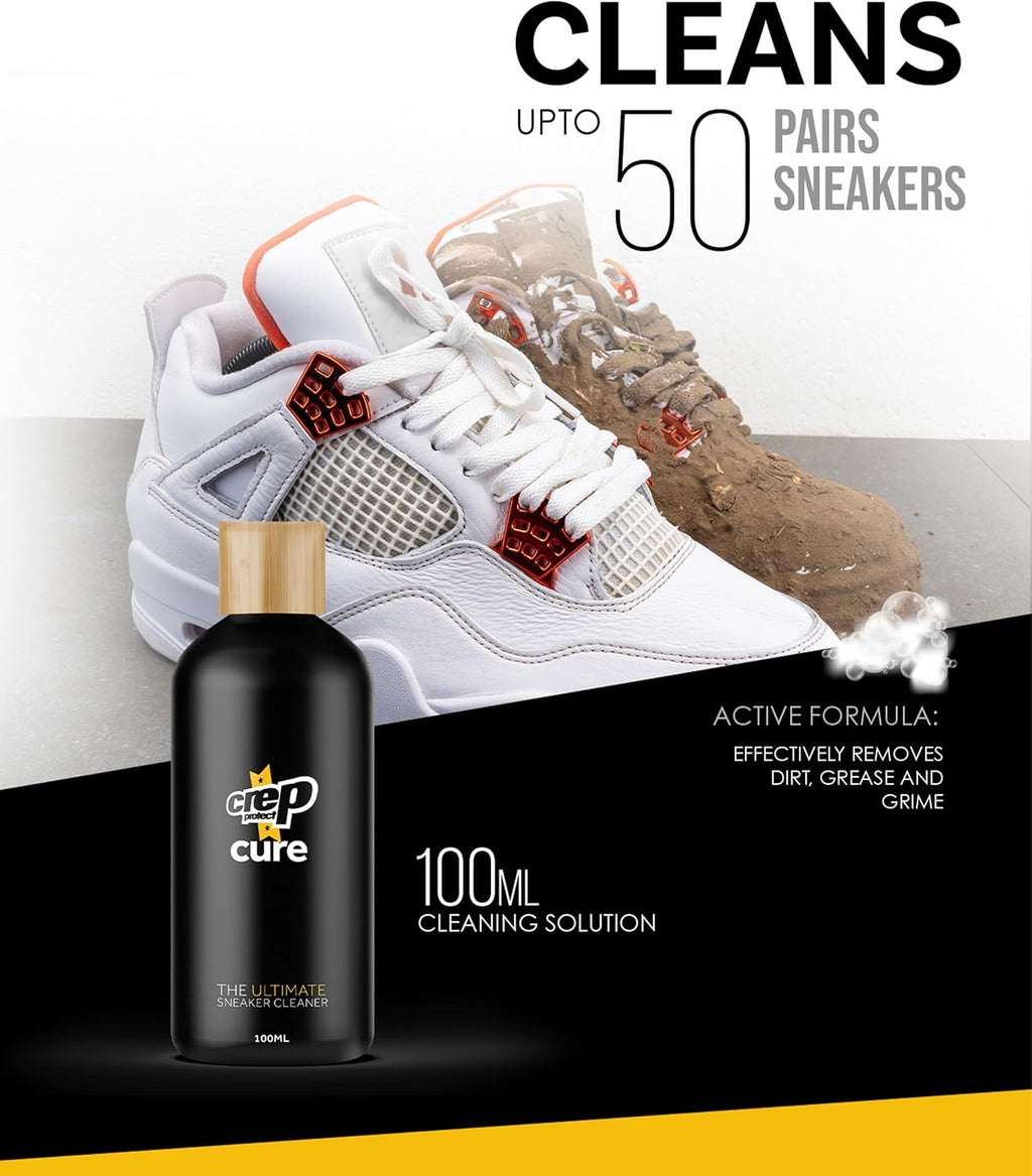 Sneaker Cleaner Kit - Deep Cleaning Shoe Cleaner for White Shoes, Leather, Suede, Nubuck & Canvas | Brush, Solution &