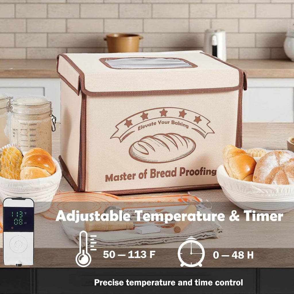 Bread Proofing Box Folding with 50-113℉ Temp Control & 48H Timer Warming