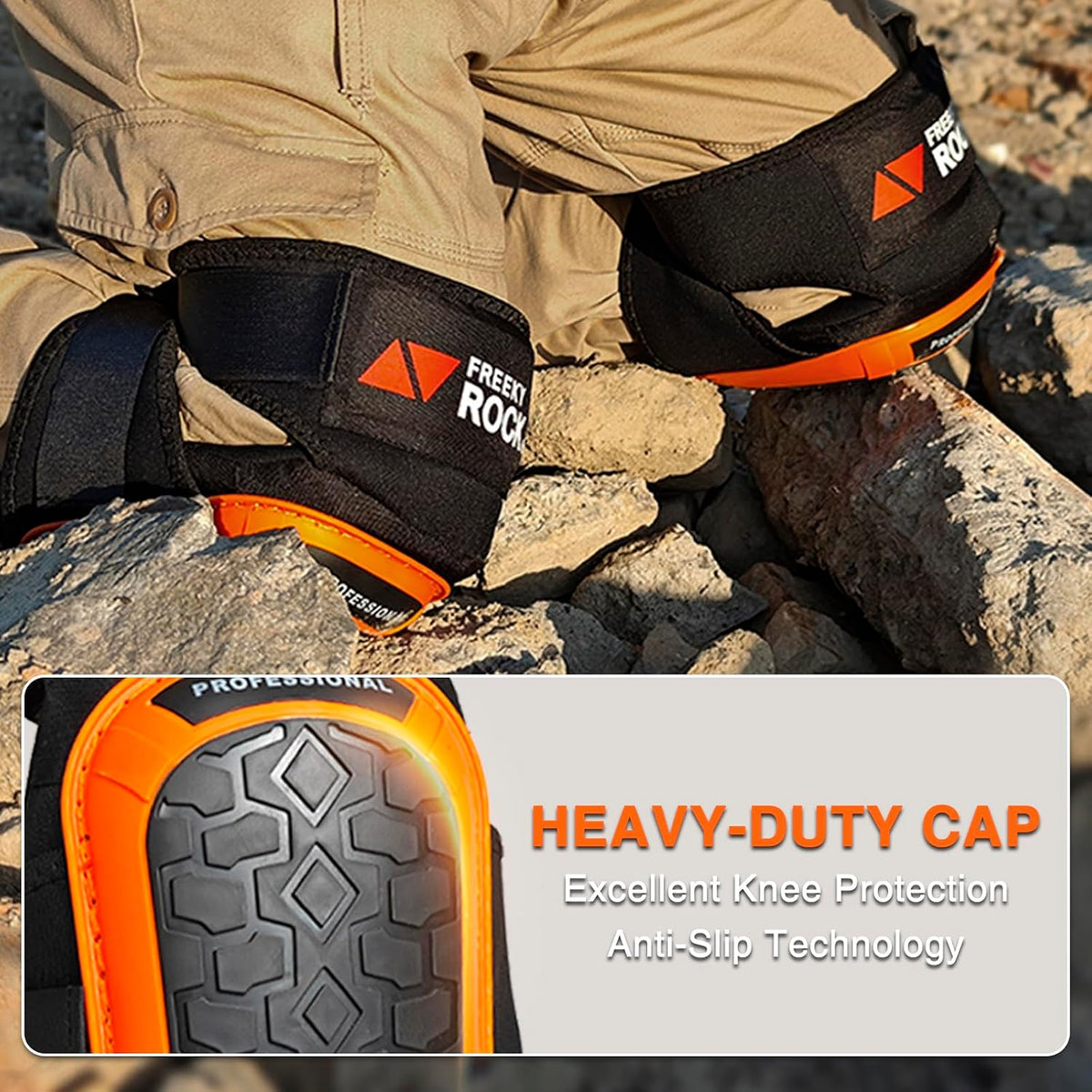 Knee Pads for Men Construction Knee Pads for Work with Heavy Duty Anti-Slip Cap Work Knee Pads with Thick Gel Padding