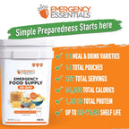 1-Month Emergency Food Supply Bucket, 257 Servings, 56,650 Calories | Long-Term Survival Food Kit for Disaster