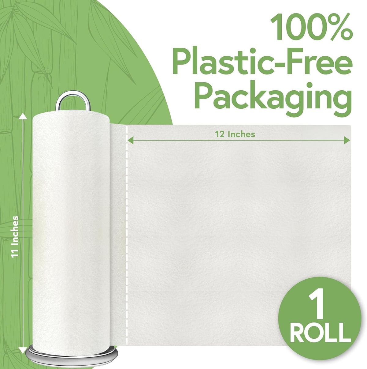 Reusable Bamboo Paper Towels, 20 Sheets, 1 Roll