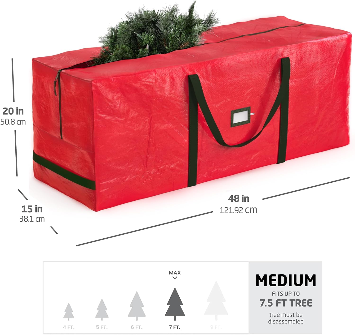 Christmas Tree Storage Bag - Fits 7.5 Ft Artificial Trees - Plastic, Waterproof Christmas Tree Bag For Storage Box