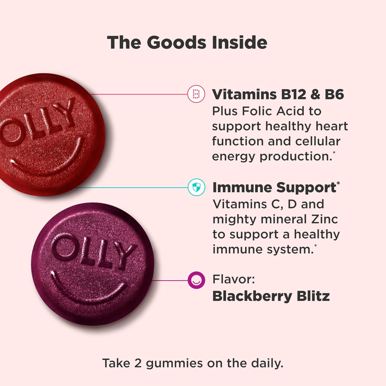 Men's Multivitamin Gummy, Vitamins A, C, D, E, B, Zinc, Blackberry Flavor, 45 Day Supply - 90 Count