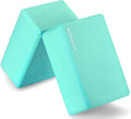 Set of 2 High Density Yoga Blocks, 9"x6"x4" Each, Pair, Multiple Colors