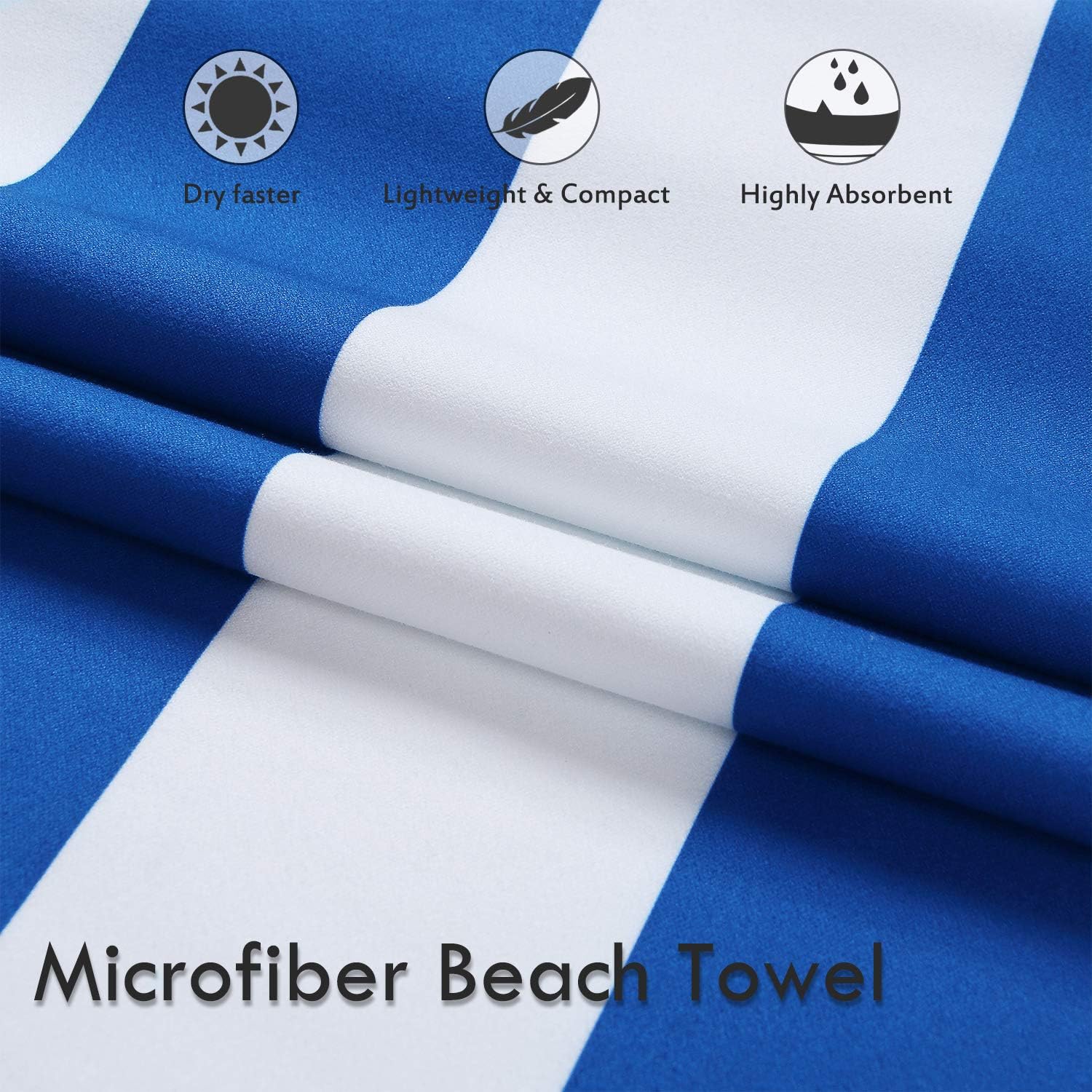 Microfiber Beach Towels Oversize Quick Dry Towel [1 or 4 Pack] - Travel Beach Towel for Swimming Pool, Sand Free