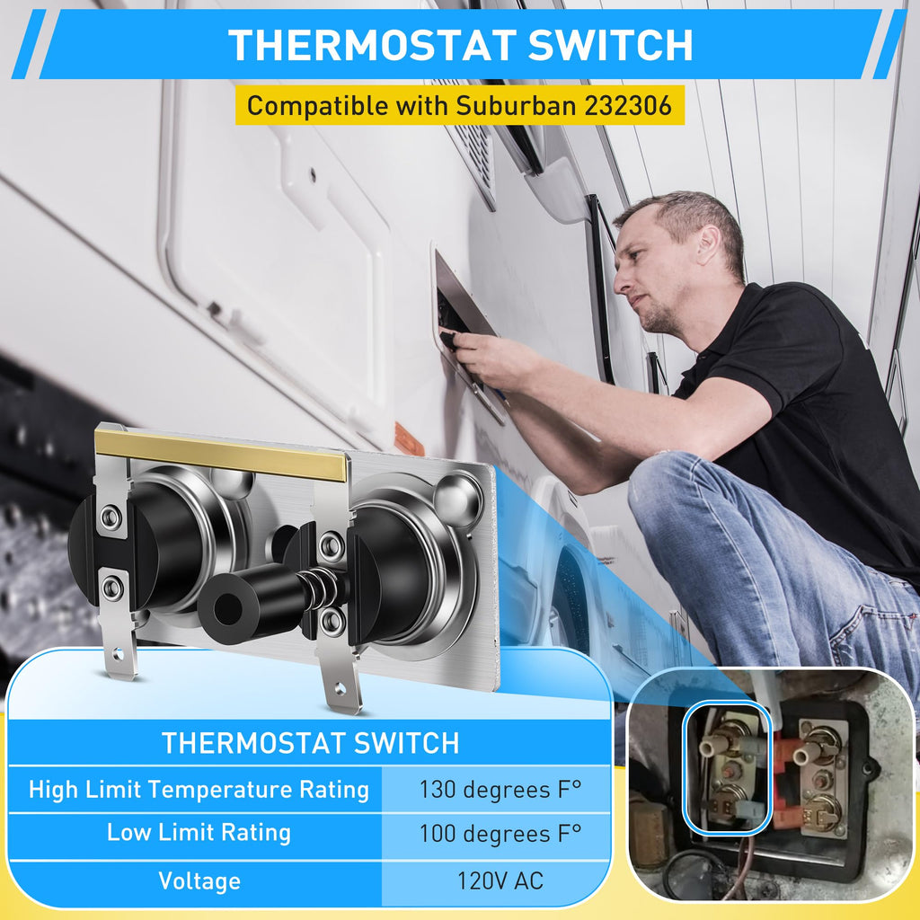4 Pcs Camper Hot Water Heater Replacement Kit Compatible with Suburban RV