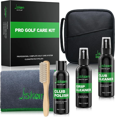 Pro Golf Care Kit System Includes Golf Grip Cleaner Club Cleaner Club Polish Club Brush Golf Towel, Essentials Golf