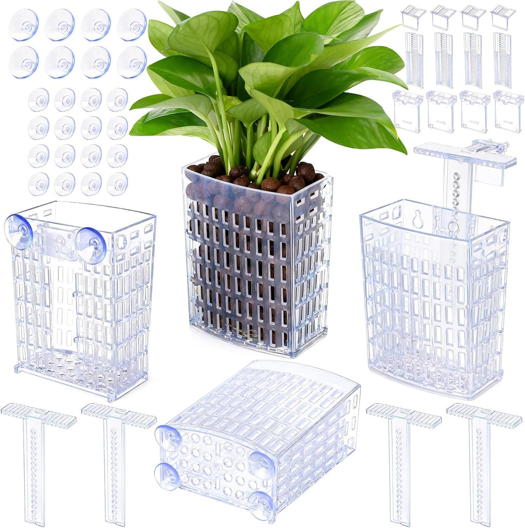 2026 Latest Upgraded Aquarium Plant Holder Adjustable Height with Extendable Hook and Suction Cup for Fish Tank