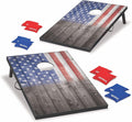 Stars & Stripes Cornhole Board Set, 2 Boards & 8 Bean Bags | Pre-Assembled Bean Bag Toss, Built-In Handle