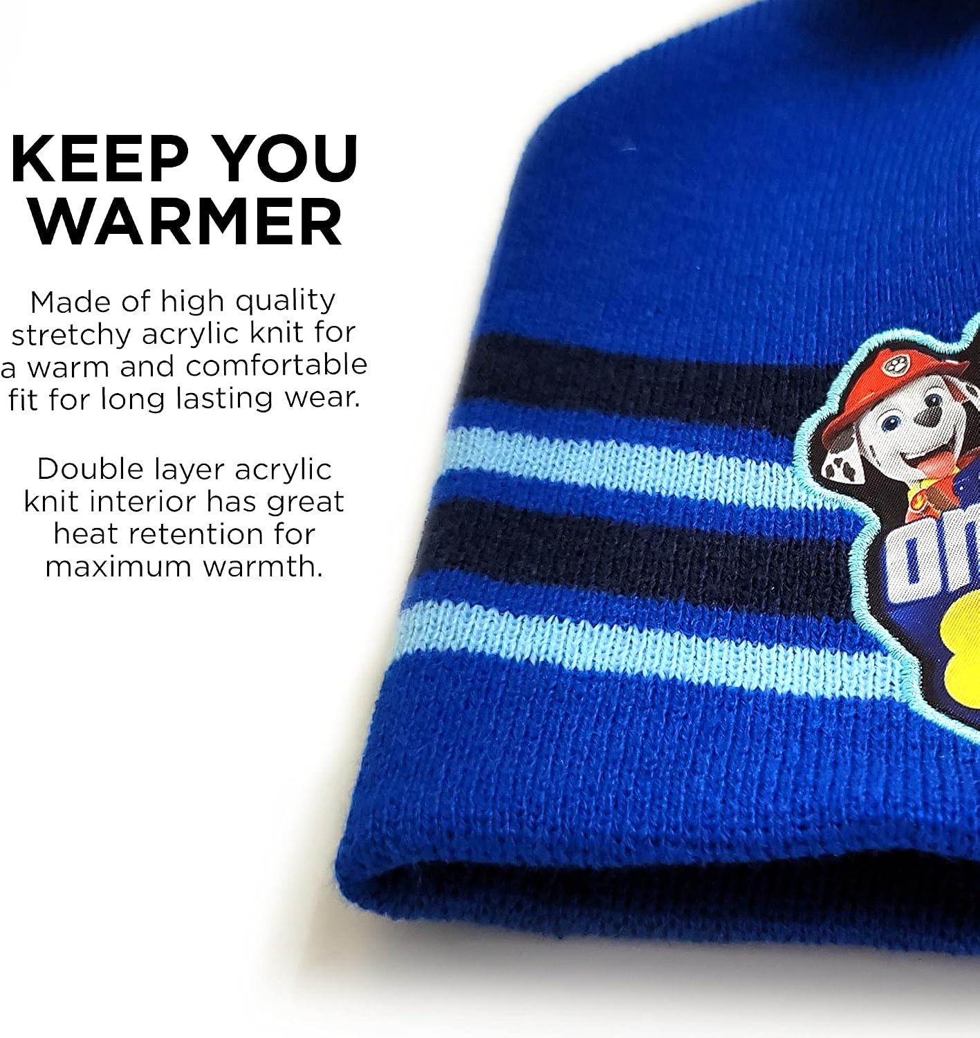 Boys Toddler Winter Hat, Scarf & Mittens Set 2-4 Or Paw Patrol Marshall Hat, Scarves & Kids Gloves Sets 4-7