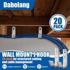 20 Pack J Cable Hook with Retainer Clip,2" J-Hook for Hanging Cable & Wire