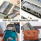 5 Set Packing Cubes, Travel Organizers with Shoe Bag (Leopard)