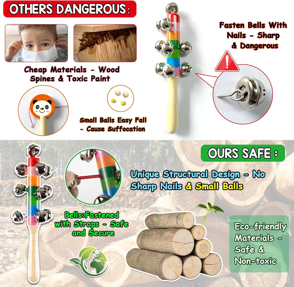 Toddler Musical Instruments,Wooden Percussion Instruments Toy for Kids Preschool Educational Musical Toys Set for