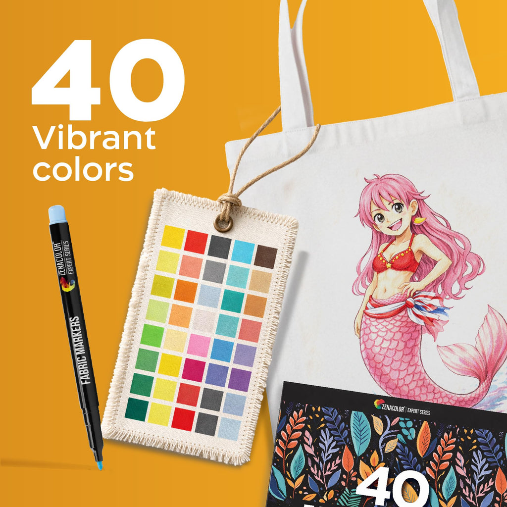 40 Fabric Markers Permanent for Clothes - Fine Point