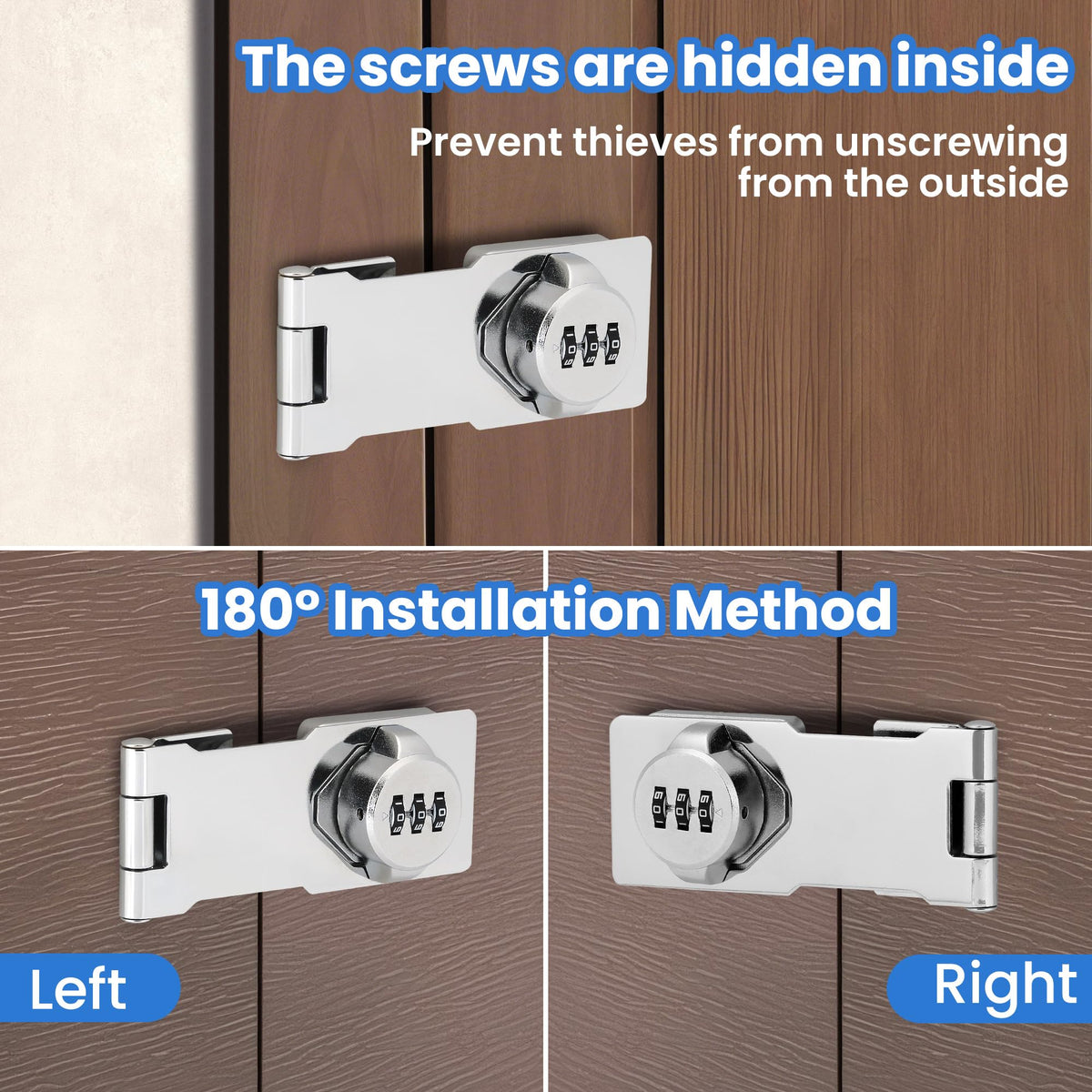 Keyless Cabinet Lock with Combination Code - 3-Digit Password